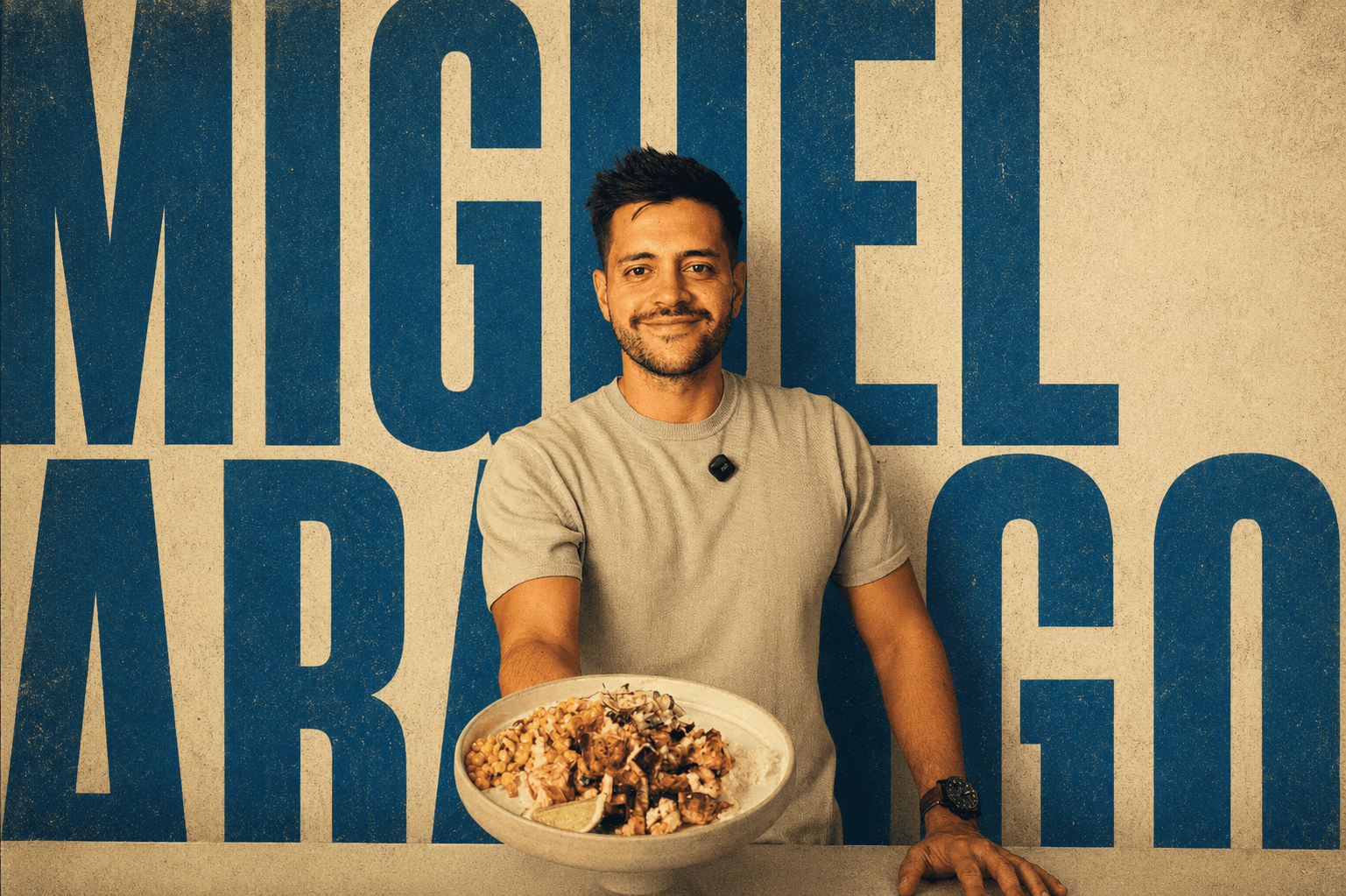 Miguel Arango con un bowl